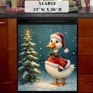 Preview of Cute Christmas Duck magnet in Extra Large size.