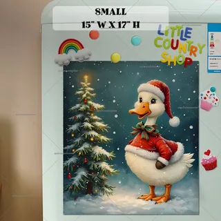 Preview of Cute Christmas Duck magnet in Small size.