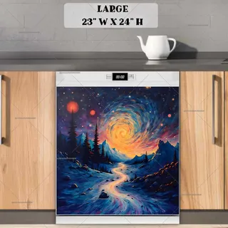 Preview of Cold Starry Winter Night magnet in Large size.