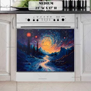 Preview of Cold Starry Winter Night magnet in Medium size.