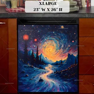 Preview of Cold Starry Winter Night magnet in Extra Large size.