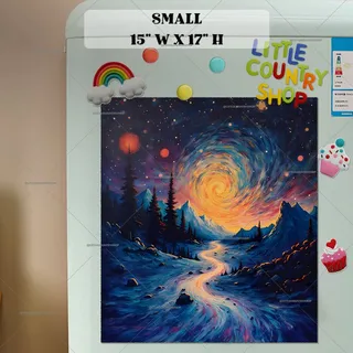 Preview of Cold Starry Winter Night magnet in Small size.
