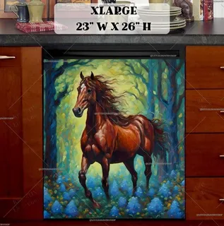 Preview of Brown Horse in the Woods magnet in Extra Large size.