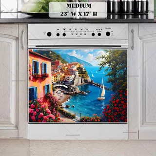 Preview of Summer Seaside Town in Italy magnet in Medium size.