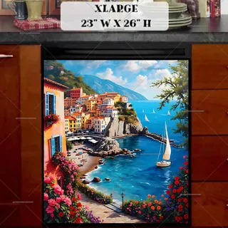 Preview of Summer Seaside Town in Italy magnet in Extra Large size.