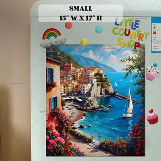 Preview of Summer Seaside Town in Italy magnet in Small size.