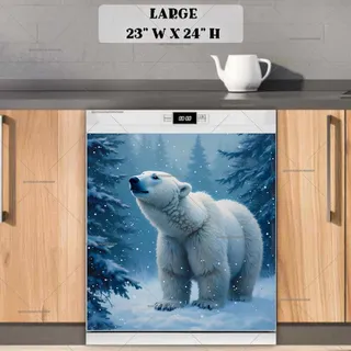 Preview of Polar Bear in the Snow magnet in Large size.