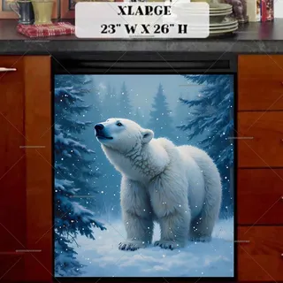 Preview of Polar Bear in the Snow magnet in Extra Large size.