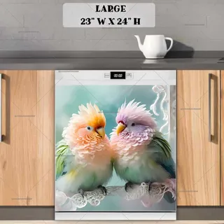 Preview of Cute Cockatoo Couple magnet in Large size.