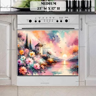 Preview of Pretty Summer Windmill magnet in Medium size.