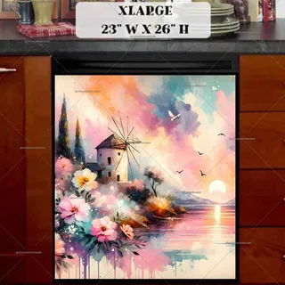 Preview of Pretty Summer Windmill magnet in Extra Large size.
