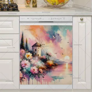 Preview of Pretty Summer Windmill magnet.