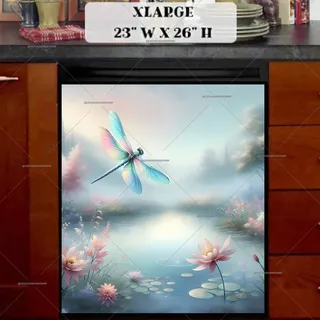 Preview of Dragonfly above the Lake magnet in Extra Large size.