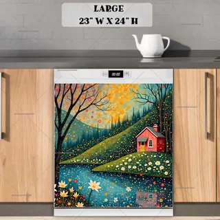Preview of Pink Summer Cottage magnet in Large size.