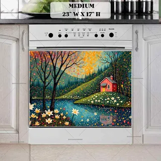 Preview of Pink Summer Cottage magnet in Medium size.