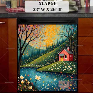 Preview of Pink Summer Cottage magnet in Extra Large size.