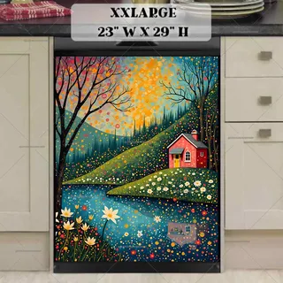 Preview of Pink Summer Cottage magnet in XX Large size.