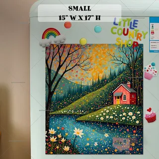 Preview of Pink Summer Cottage magnet in Small size.