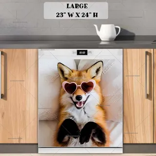 Preview of Cute Fox in Sunglasses magnet in Large size.