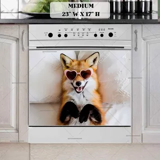 Preview of Cute Fox in Sunglasses magnet in Medium size.