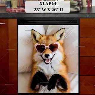 Preview of Cute Fox in Sunglasses magnet in Extra Large size.