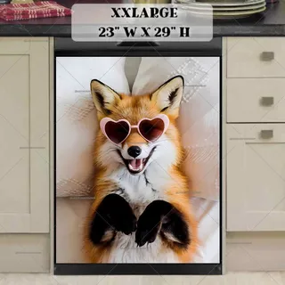 Preview of Cute Fox in Sunglasses magnet in XX Large size.