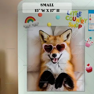 Preview of Cute Fox in Sunglasses magnet in Small size.