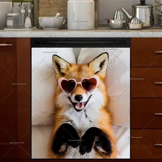 Preview of Cute Fox in Sunglasses magnet.