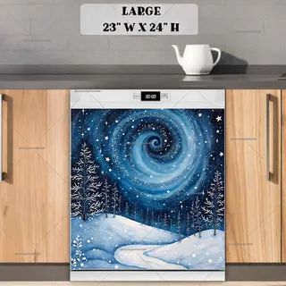 Preview of Magical Winter Starry Night magnet in Large size.