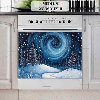 Preview of Magical Winter Starry Night magnet in Medium size.