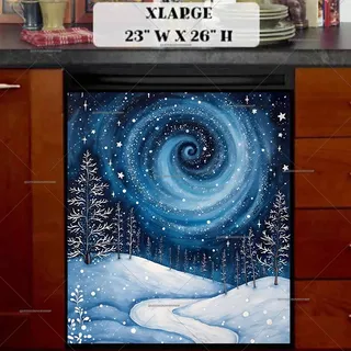 Preview of Magical Winter Starry Night magnet in Extra Large size.