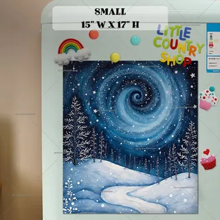 Preview of Magical Winter Starry Night magnet in Small size.