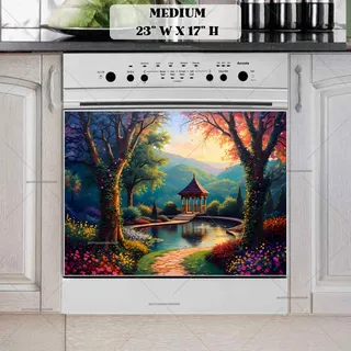 Preview of Pretty Gazebo by the Pond magnet in Medium size.