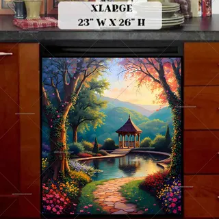 Preview of Pretty Gazebo by the Pond magnet in Extra Large size.