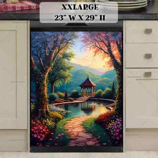 Preview of Pretty Gazebo by the Pond magnet in XX Large size.