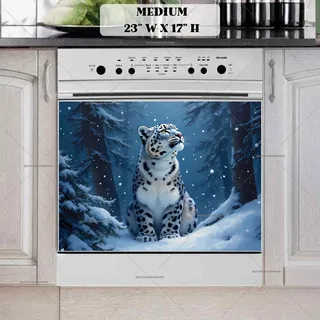 Preview of Snow Leopard in the Woods magnet in Medium size.