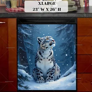 Preview of Snow Leopard in the Woods magnet in Extra Large size.