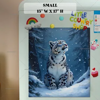 Preview of Snow Leopard in the Woods magnet in Small size.