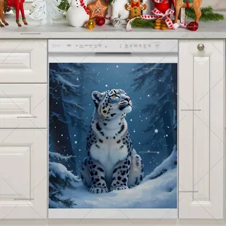 Preview of Snow Leopard in the Woods magnet.