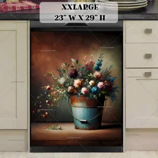 Preview of Vintage Flower Bucket magnet in XX Large size.