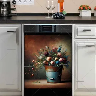 Preview of Vintage Flower Bucket magnet.