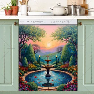 Preview of Beautiful Fountain in the Garden magnet.