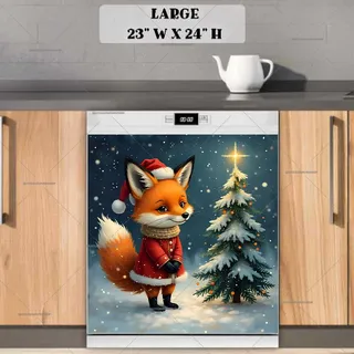 Preview of Cute Santa Fox magnet in Large size.