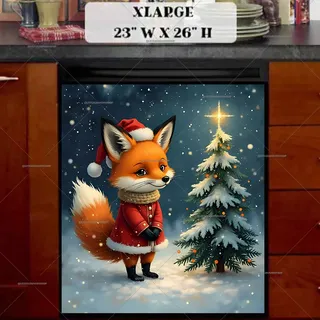Preview of Cute Santa Fox magnet in Extra Large size.