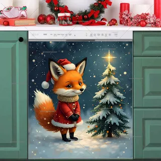 Preview of Cute Santa Fox magnet.