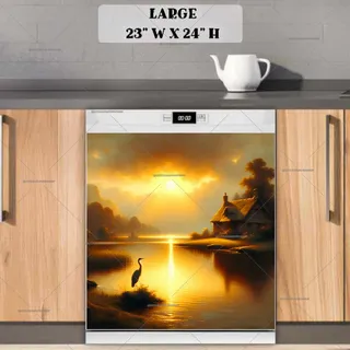 Preview of Sunset Crane magnet in Large size.