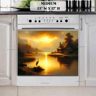 Preview of Sunset Crane magnet in Medium size.