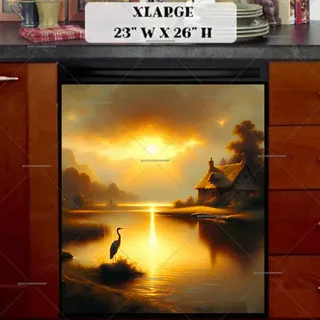 Preview of Sunset Crane magnet in Extra Large size.