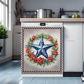 Preview of Patriot USA Star and Wreath magnet.