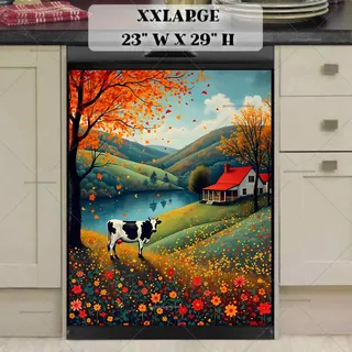 Preview of Autumn Farmhouse by the Lake magnet in XX Large size.